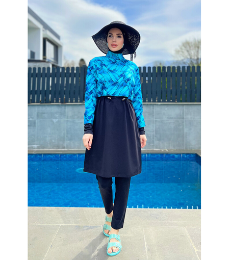 Maillot de bain hijab Remsa R036 Noir Berrin – Élégance sobre et confort absolu