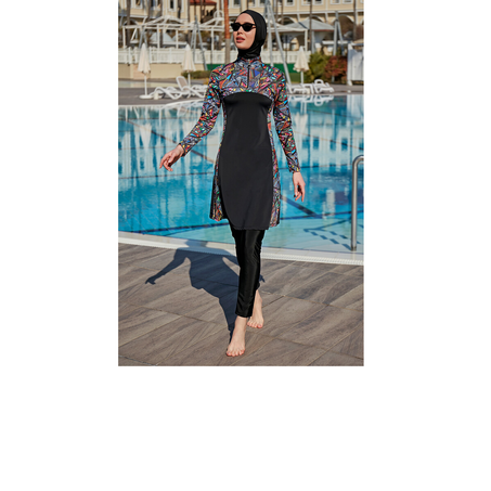 Burkini Remsa R123 Alina – Élégance géométrique et confort zippé