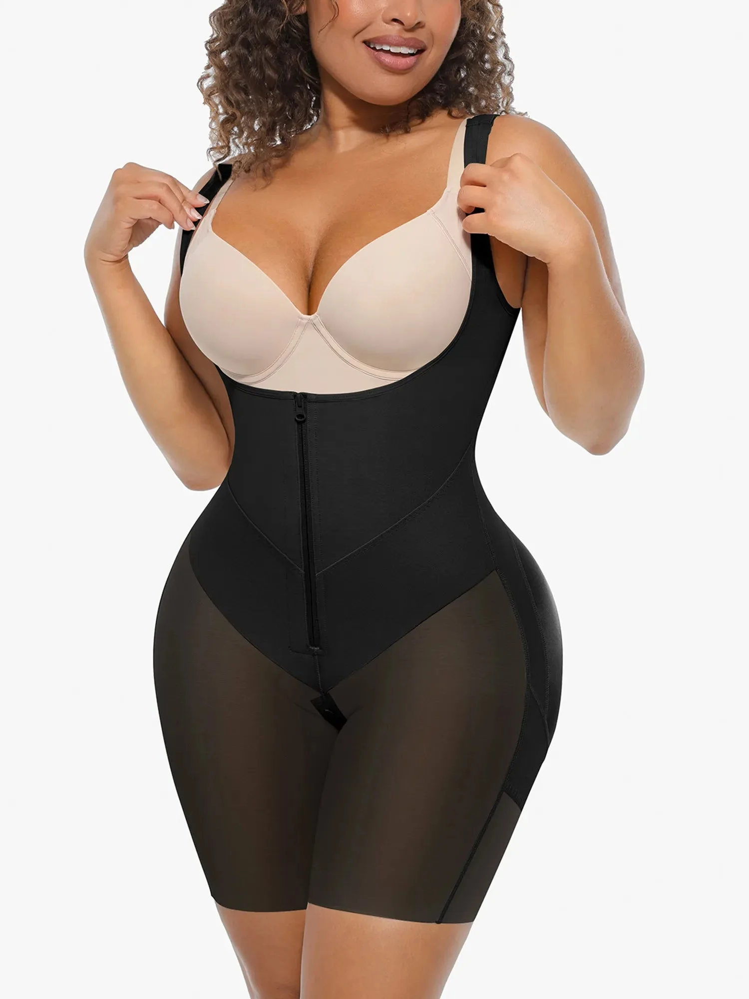 Faja sculptante intégrale pour femme, taille haute, avec rembourrage fessier, effet push-up, style colombien