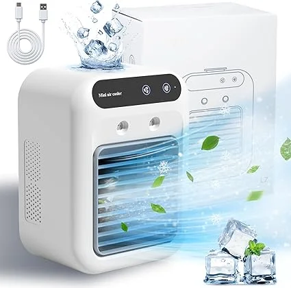 Mini Climatiseur Portable USB & Humidificateur 3-en-1 - Fraîcheur Instantanée