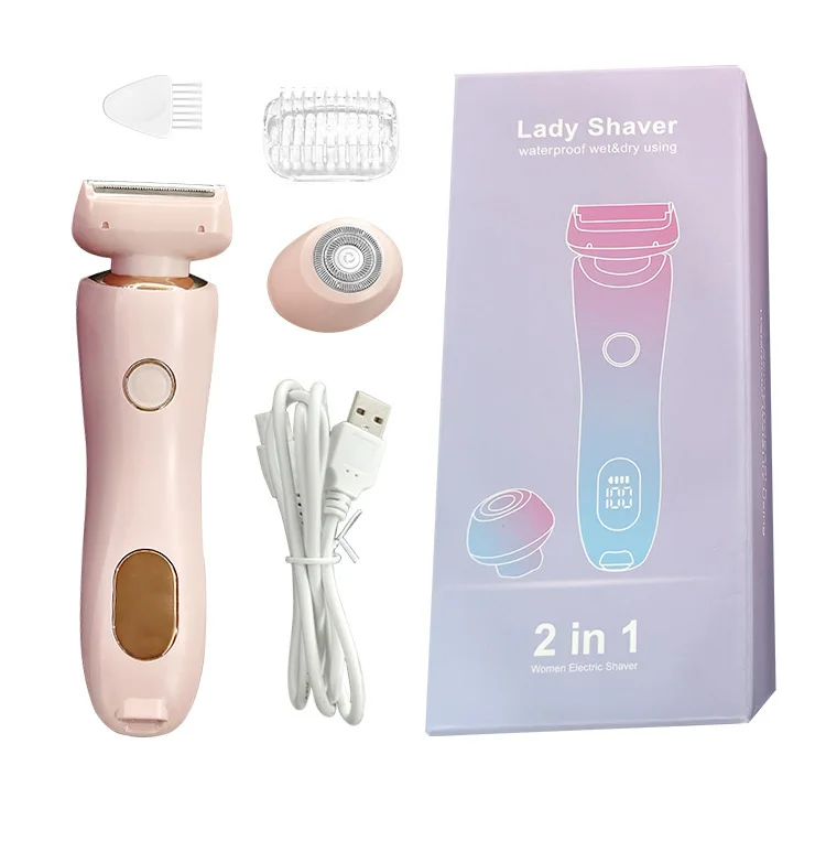 Tondeuse corporelle électrique double tête pour femmes, professionnelle, sans fil, rechargeable, étanche