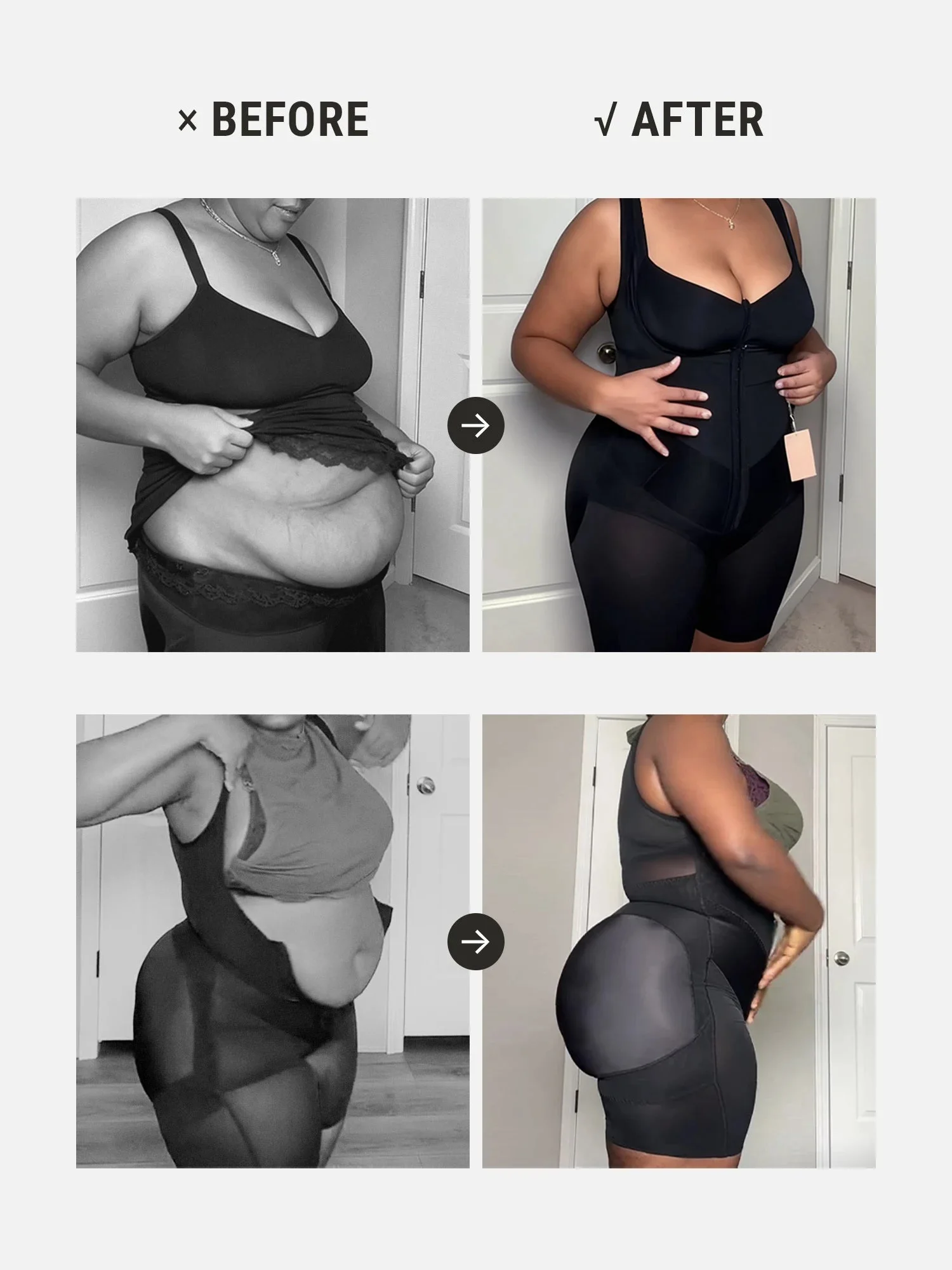 Faja sculptante intégrale pour femme, taille haute, avec rembourrage fessier, effet push-up, style colombien