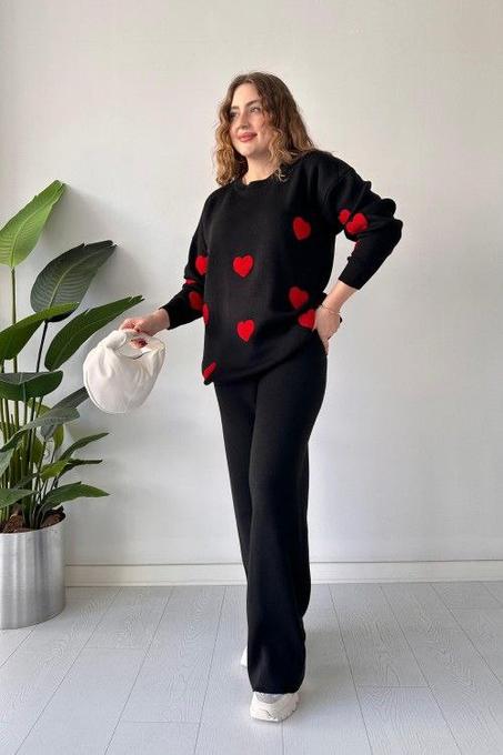 Ensemble cœur ❤️ ❤️ ❤️ 2 pièces En maille douce