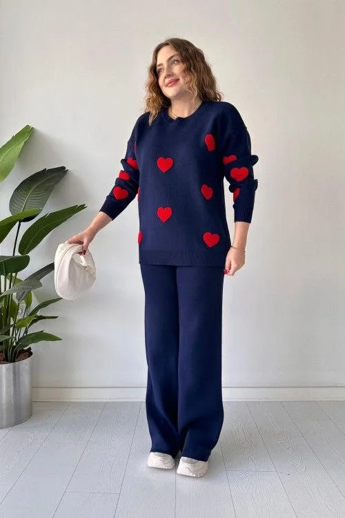 Ensemble cœur ❤️ ❤️ ❤️ 2 pièces En maille douce