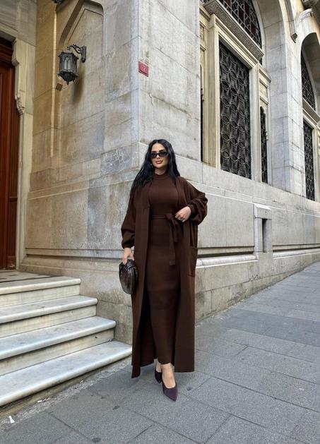 Robe +cardigan avec cienture La maille douce