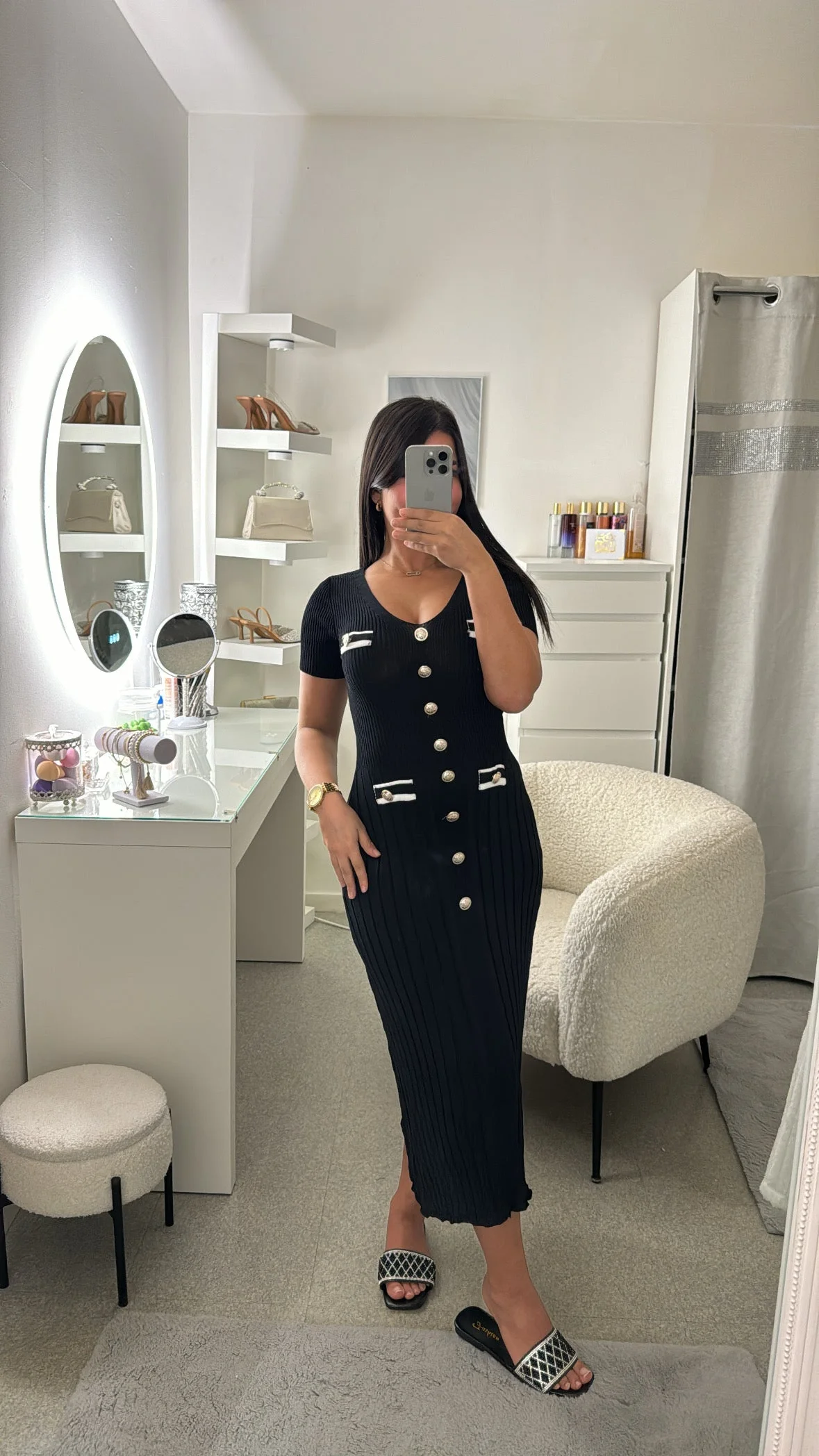 Robe longue en tricot à manches courtes pour femme,rob maxi à décontracté a col en v .mode estivale élégant