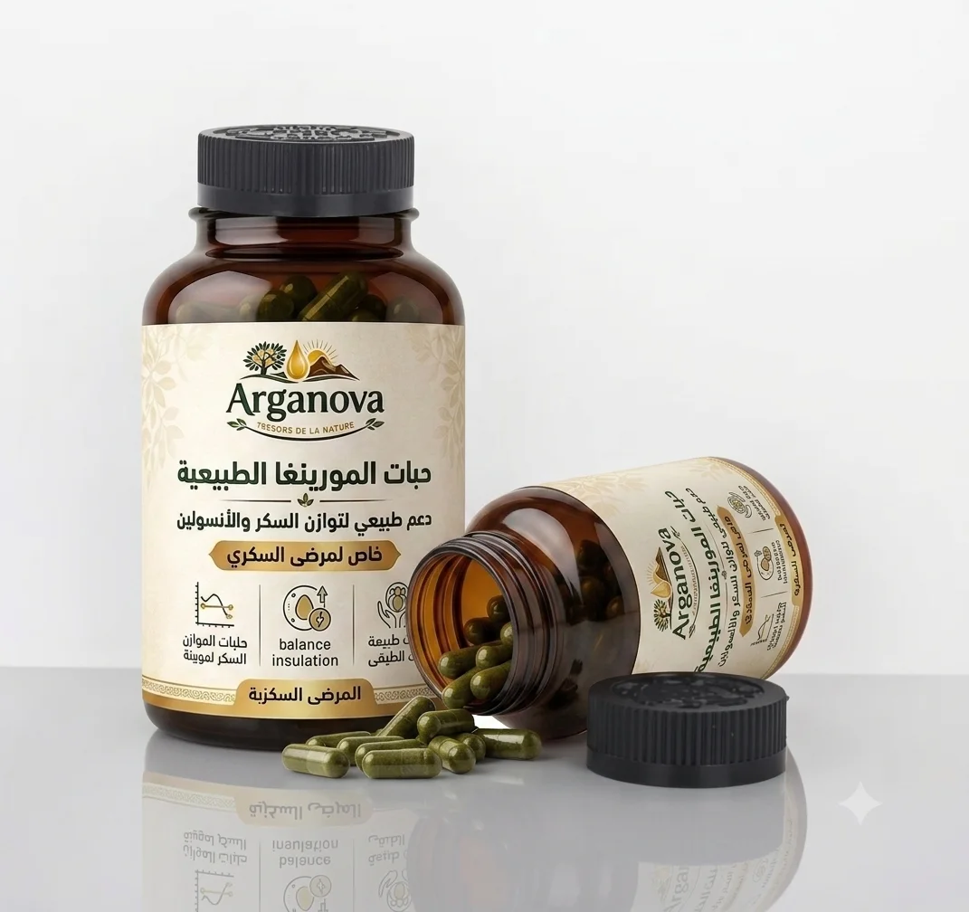 كبسولات المورينغا الطبيعية من ارغانوفا – دعم طبيعي متكامل لتوازن السكر والإنسولين 🍃