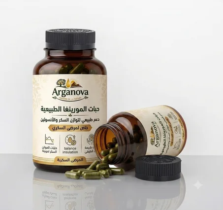 كبسولات المورينغا الطبيعية من ارغانوفا – دعم طبيعي متكامل لتوازن السكر والإنسولين 🍃