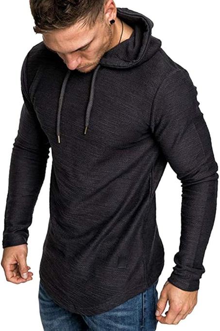 Lexiart Sudadera deportiva con capucha para hombre, color liso, forro polar