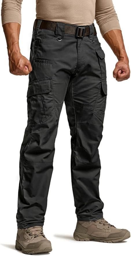 CQR - Pantalones tácticos tipo cargo para hombre, tejido anti-rasgaduras, resistentes al agua, ligeros, para uso diario, trabajo, senderismo o exteriores