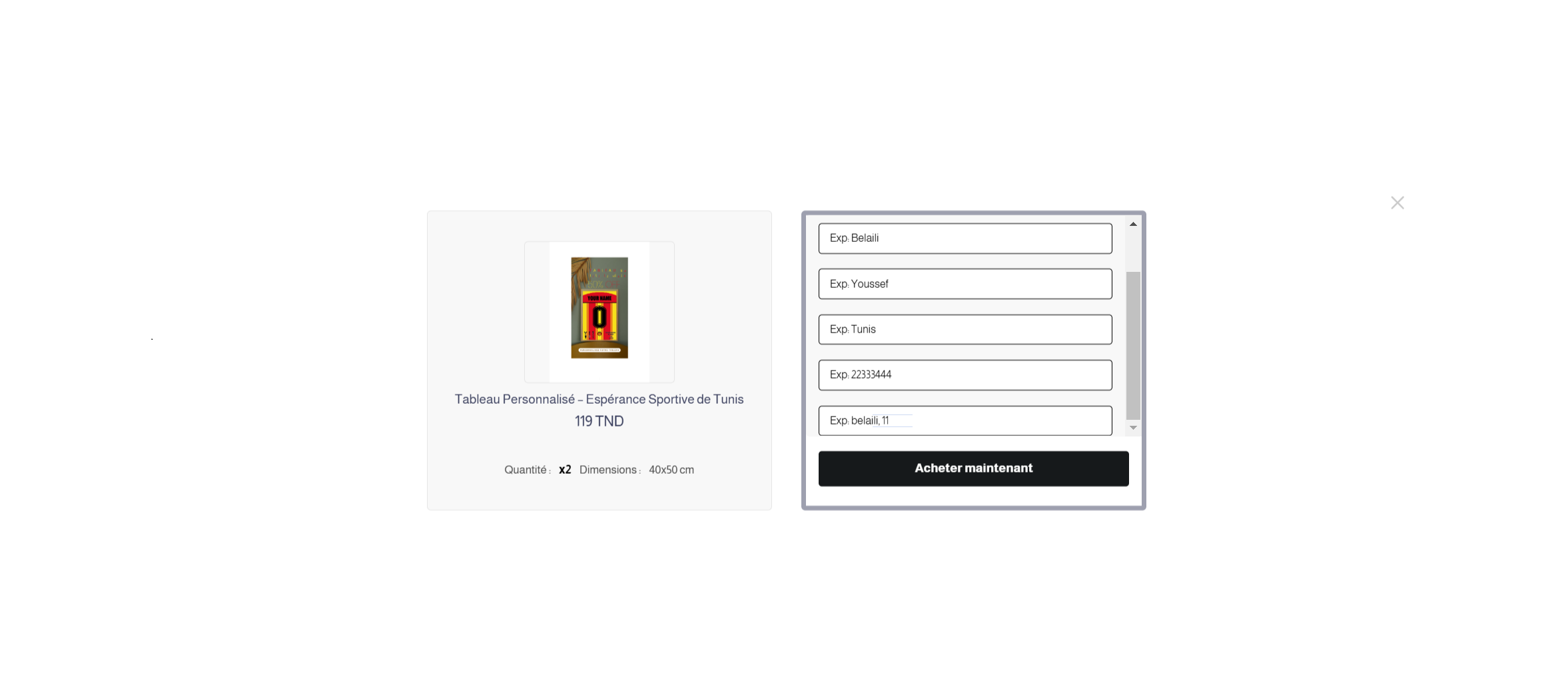 Tableau Personnalisé – Espérance Sportive de Tunis