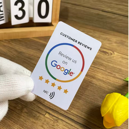 بطاقة تقييمات جوجل الذكية – تقييمات أكثر بضغطة! Google Review Card