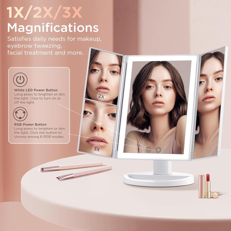 Wireless Foldable Makeup Mirror