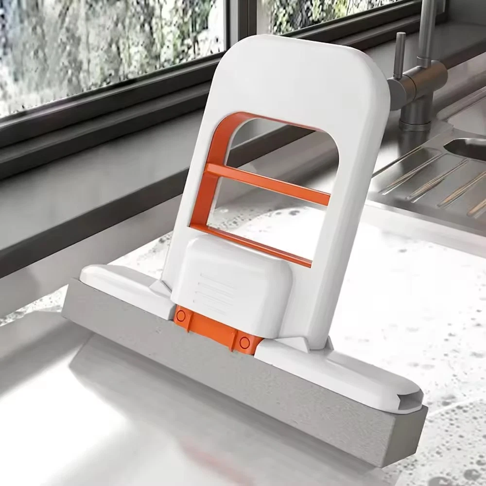 Mini Balai Éponge Pro™ Auto-Essorant (Push & Pull) – Nettoyage Sans Effort pour Cuisine & Bureau (Compact & Pliable)