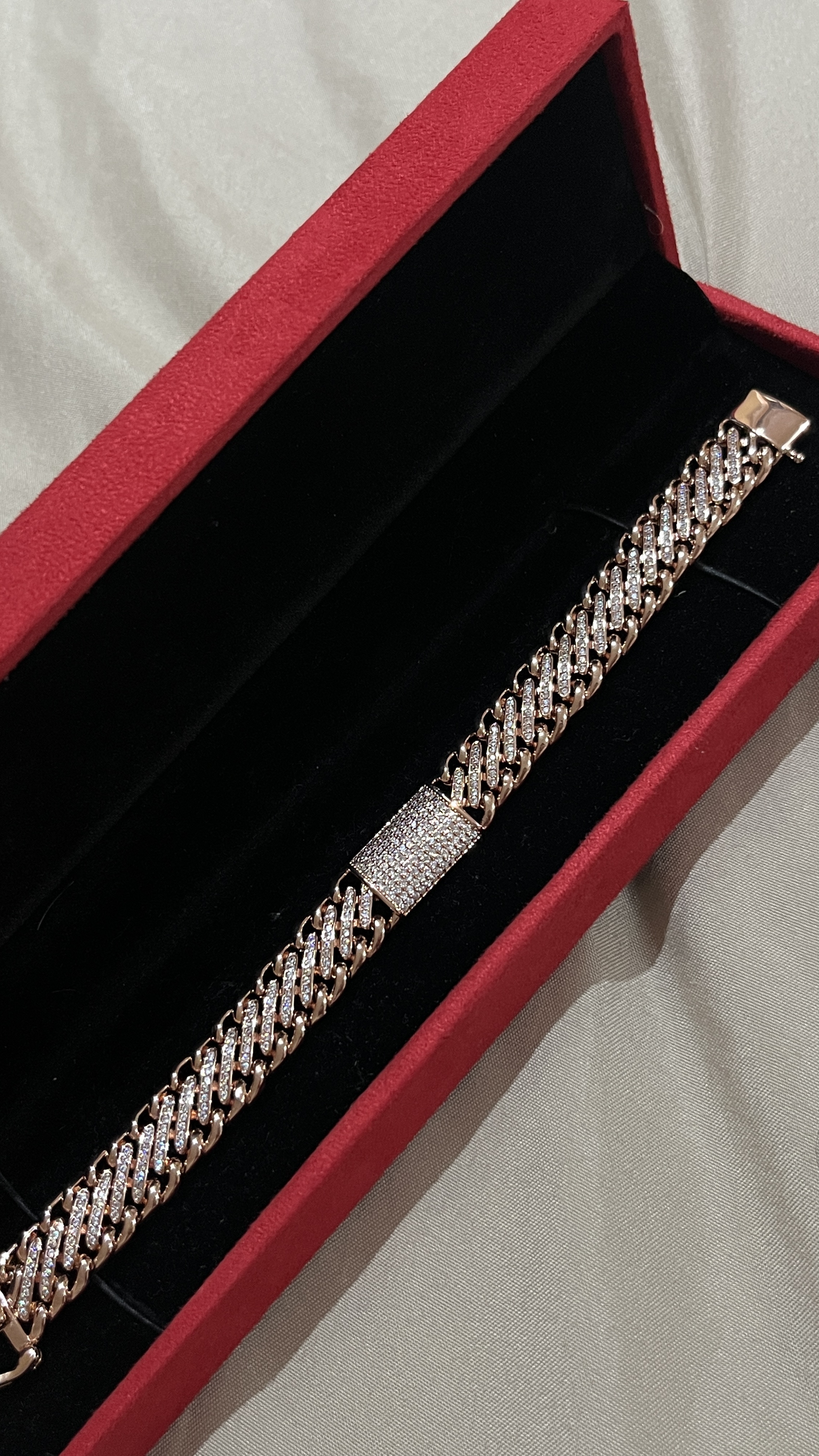 Bracelet Gourmette Doré Rose en Acier Inoxydable – Style Chic & Brillant