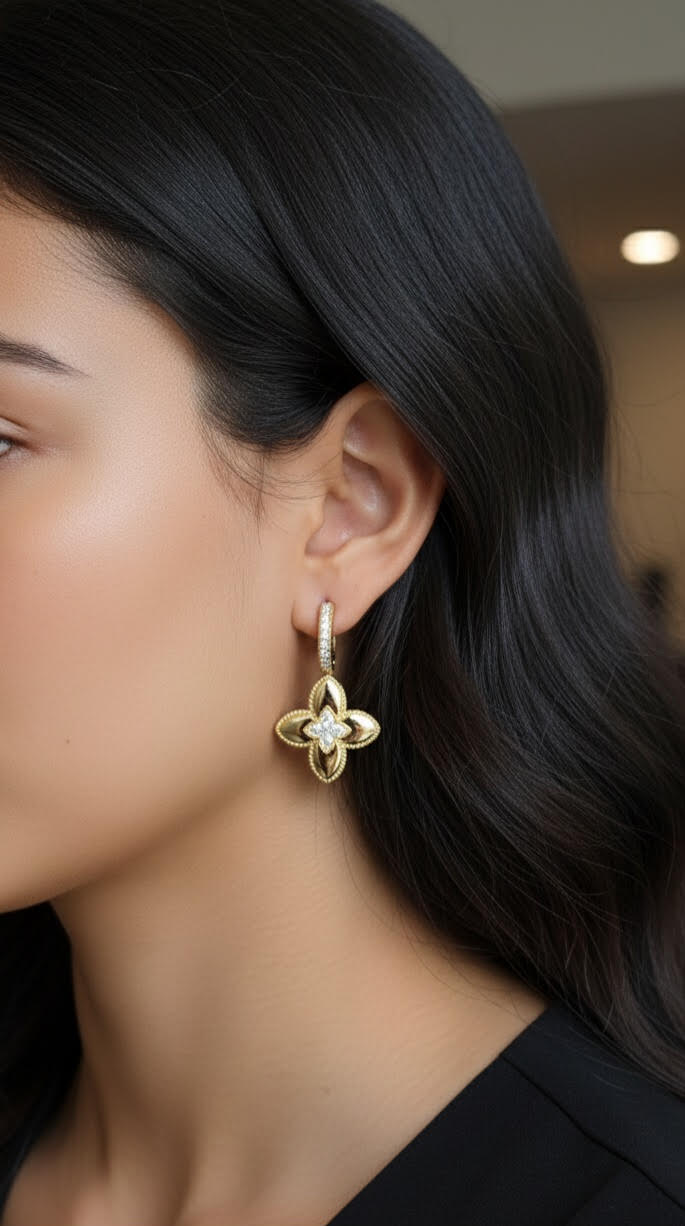Boucles d’Oreilles Fleur Élégance Dorée