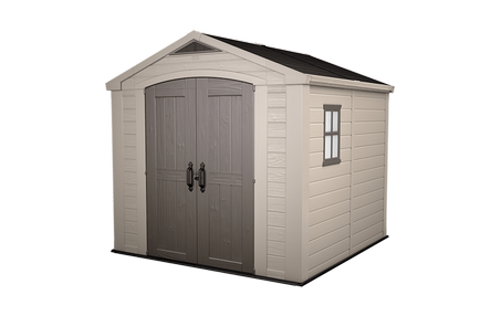 Factor 8x8 Storage Shed - Brown