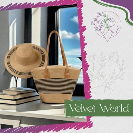 Sac de Plage Strié et chapeau