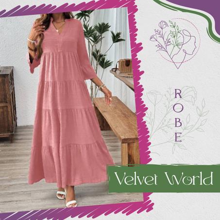 Robe cache-maillot texturée à manches évasées & volants