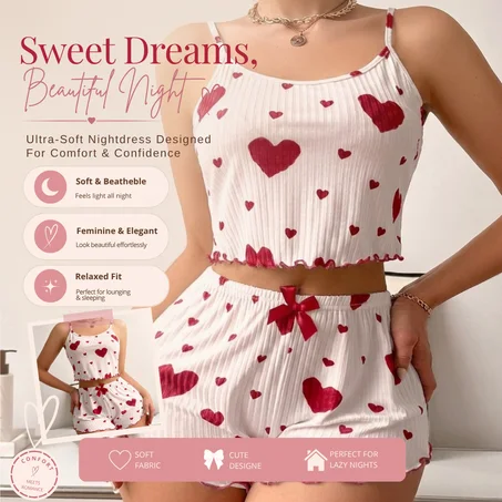 Pyjama Short Cœurs ❤️