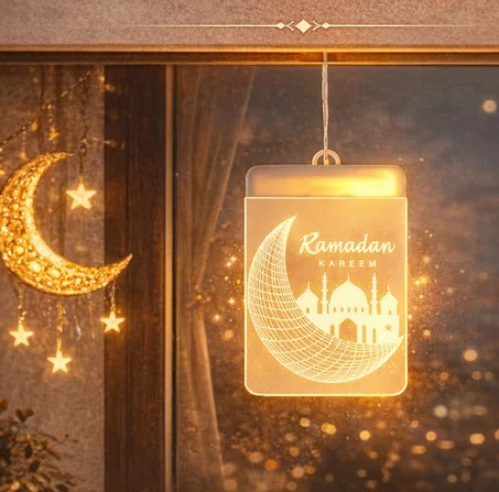 زينة رمضان معلقة بإضاءة LED – رمضان مبارك