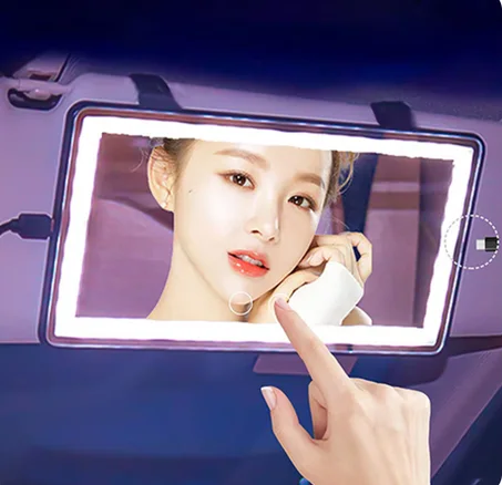 مرآة مستحضرات التجميل مع الضوء+حقيبة مكياج محمولة