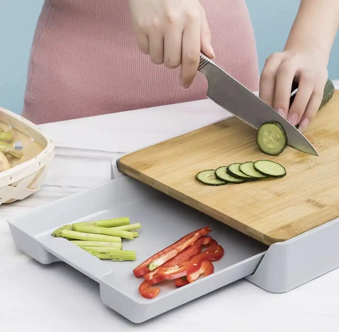 لوح تقطيع 2 في 1 مع درج