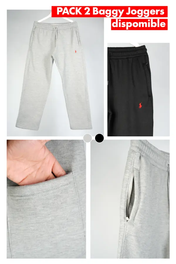 2 Sweatpants RALPH LAUREN Chauds & Doux ( Gris + Noir )