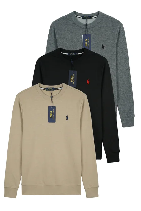Pack Ralph Lauren Trio Premium – Sweatshirts Demi Season chic & casual (3 Couleurs)