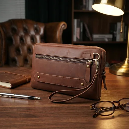 Sac à Main Compact en Cuir Naturel