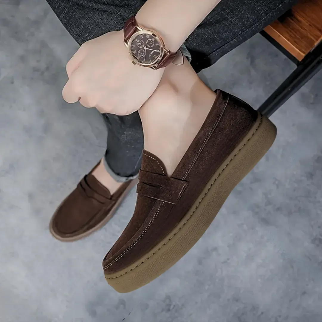 Mocassins Marron Daim de Luxe Tres Confortable