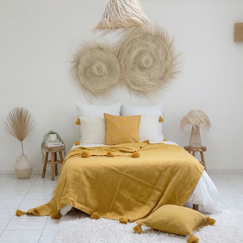 Parure de lit artisanale « Soleil du Maroc » – Amos