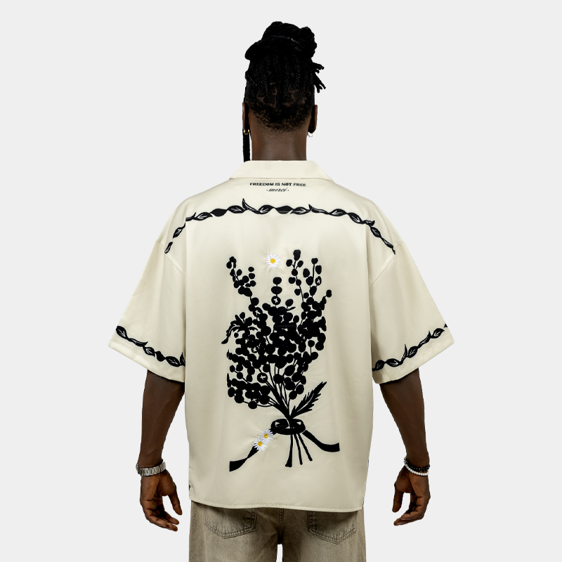Noir Garden – Oversized Cuban Shirt