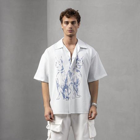Blue Fang - Oversized Cuban Shirt