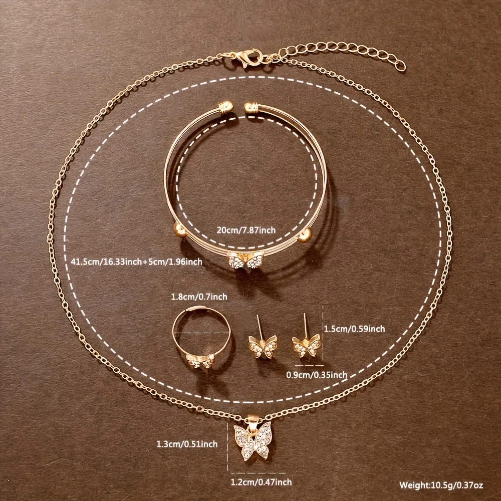 PAPILLA 🦋 Set Montre Dorée & Bijoux Papillon · 5 Pièces Femme - CG
