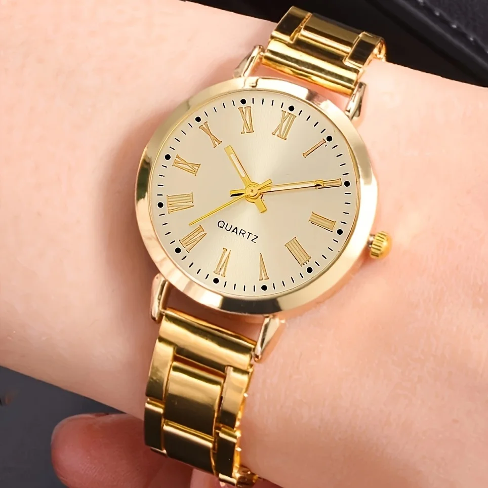 Set Royale Élégance – Montre Dorée & Bracelets Luxueux GB