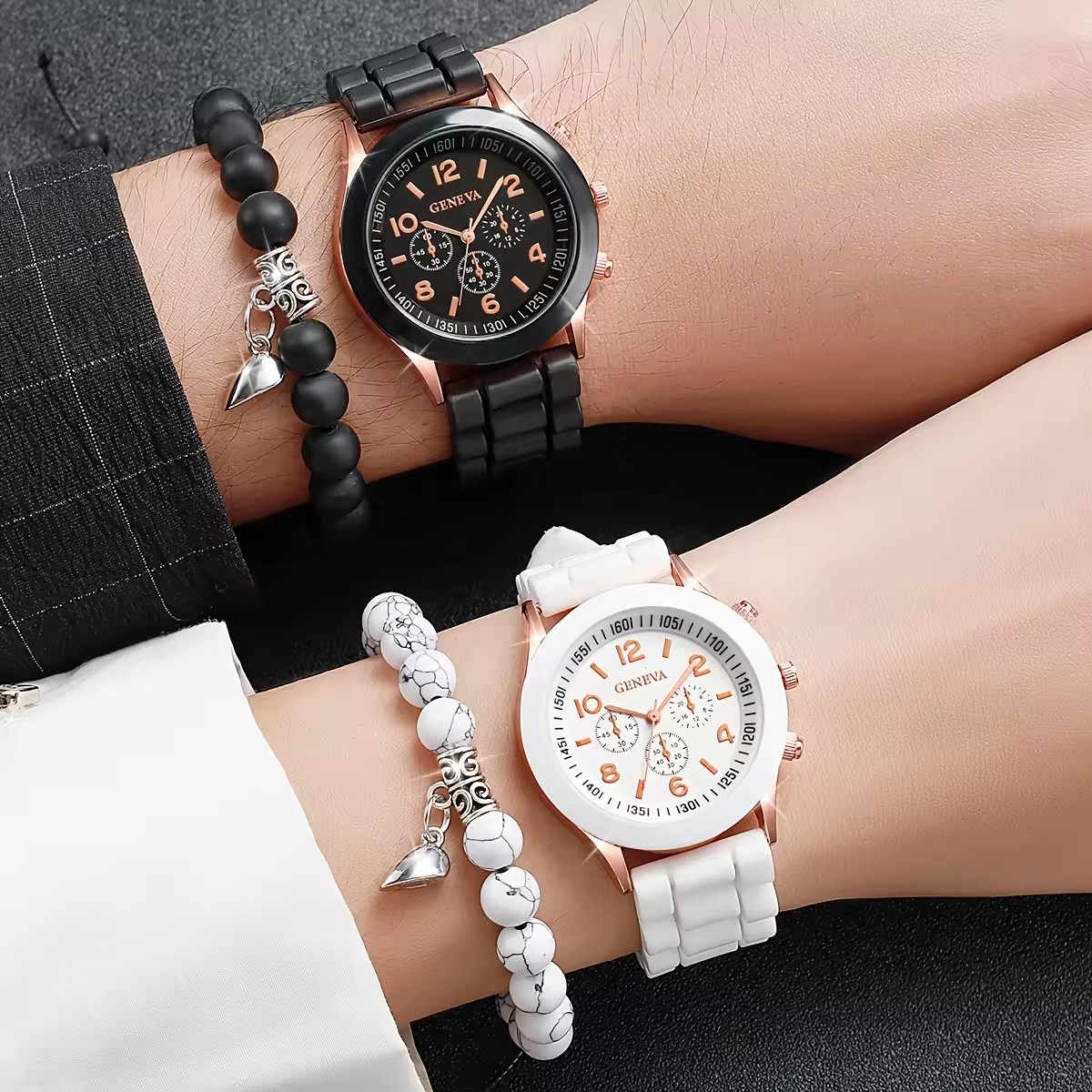 Set de Montres Genève Couple 4PCS