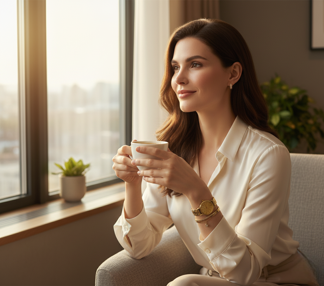 Ensemble Montre et Bracelet Doré Femme - Élégance Royale