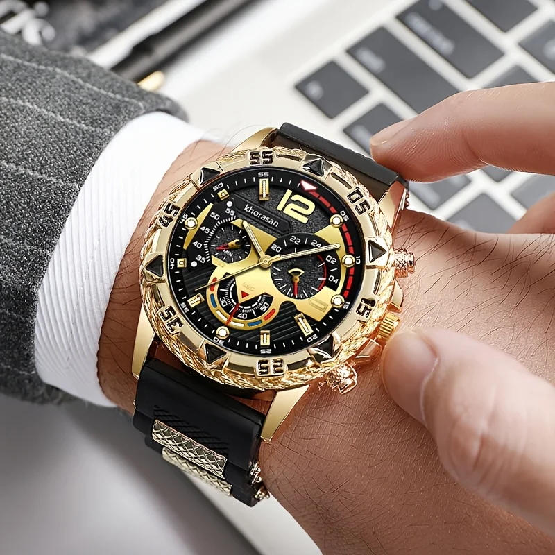 LEONIS 🦁 Set Homme 3 Pièces · Montre + Bracelet + Chaîne Lion - SN