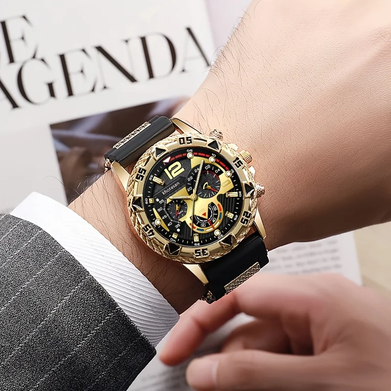 LEONIS 🦁 Set Homme 3 Pièces · Montre + Bracelet + Chaîne Lion - SN