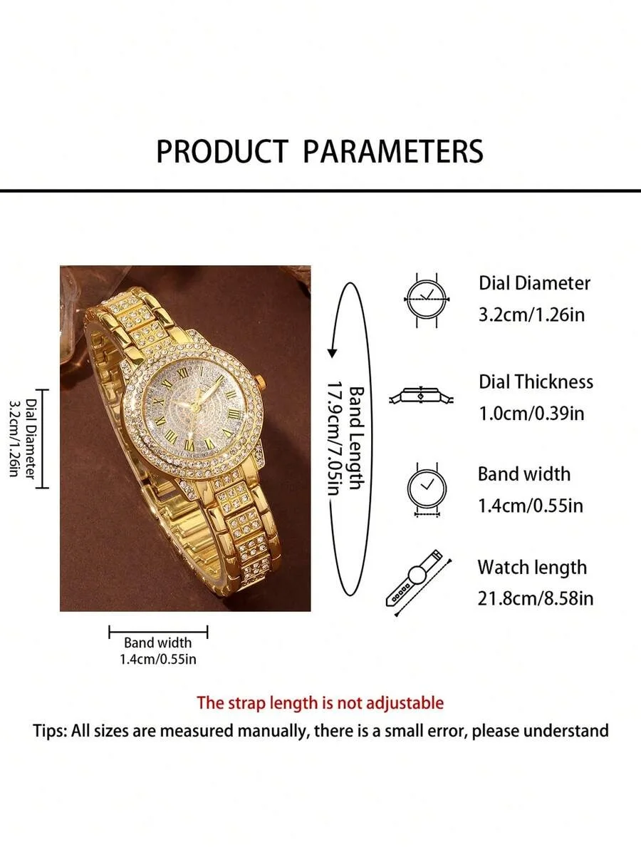CRISTAL — Montre & Bijoux Sertis de Diamants · 4 Pièces d