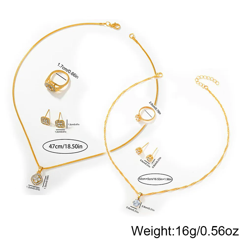 REGINA · Set Montre Dorée Sertie & Bijoux Femme 7 Pièces (CG)