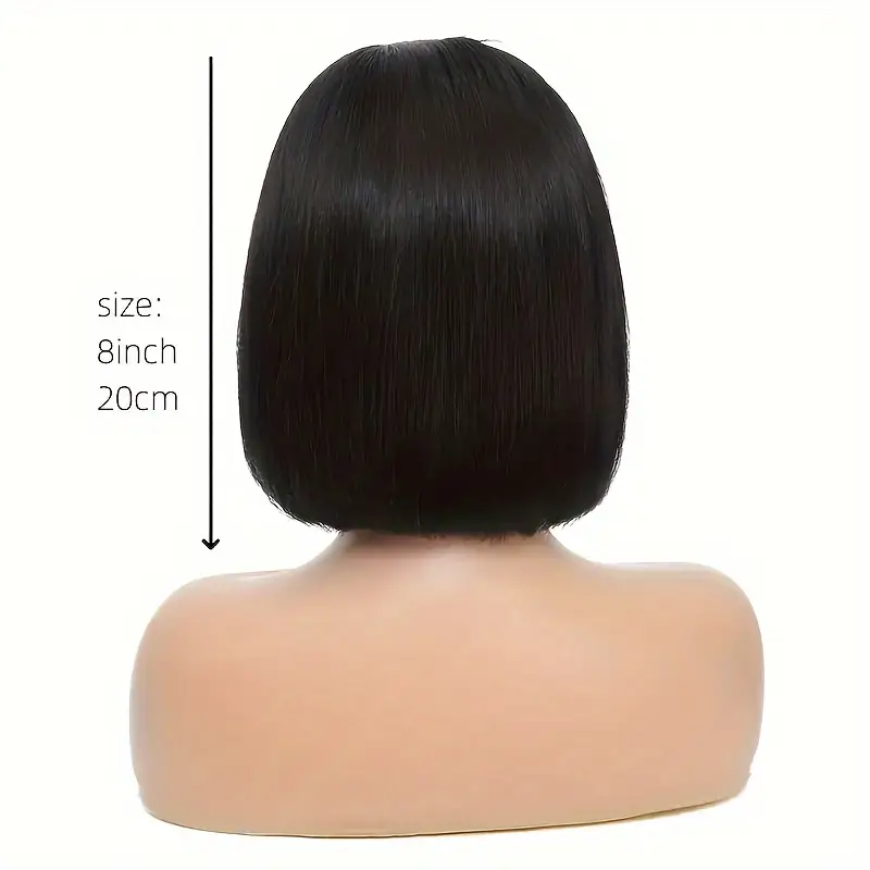 Funky Girl™ – Perruque Bob Brésilienne Lisse en Cheveux 100 % Humains, Glueless HD Lace