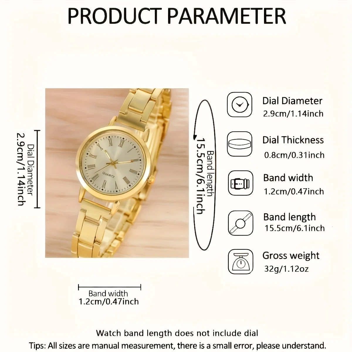 Set Royale Élégance – Montre Dorée & Bracelets Luxueux GB