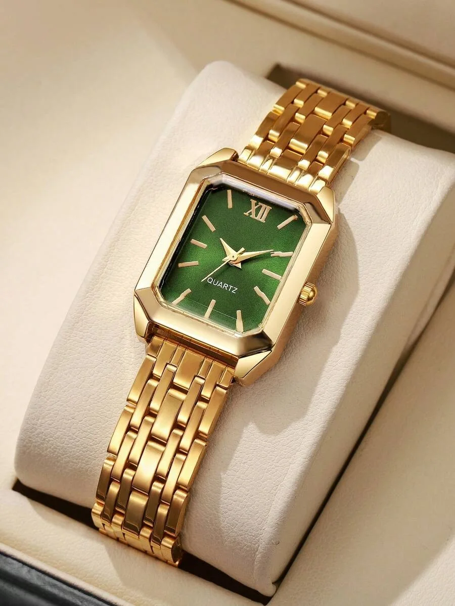 GOLDIE — Duo 2 Montres Dorées · Blanc & Vert - CG