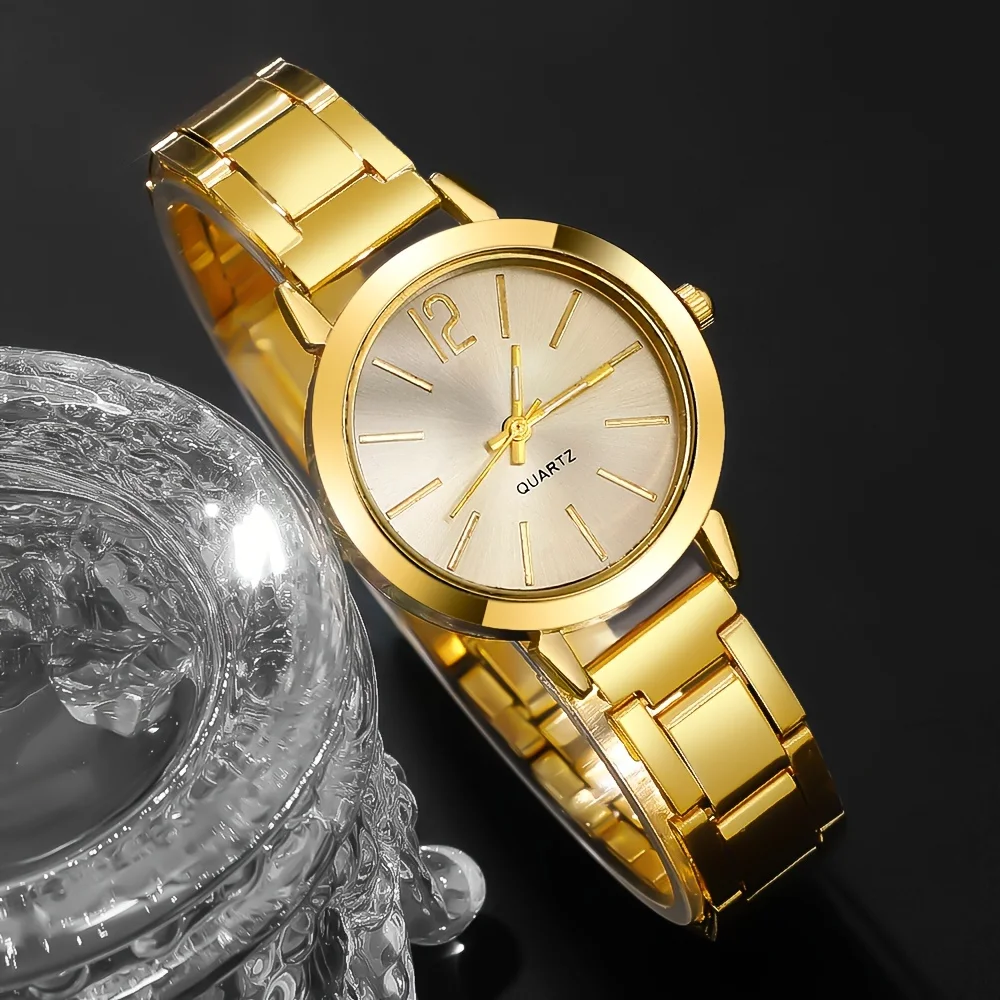 Ensemble Montre & Bijoux Dorés Élégance Royale