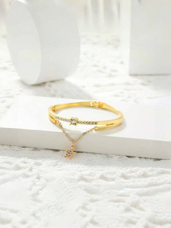 Ensemble Montre et Bracelet Doré Femme - Élégance Royale