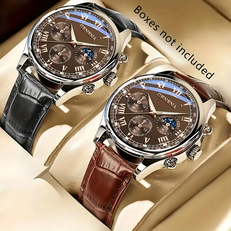 Ensemble de deux Montres Quartz Homme – Luxe et Élégance