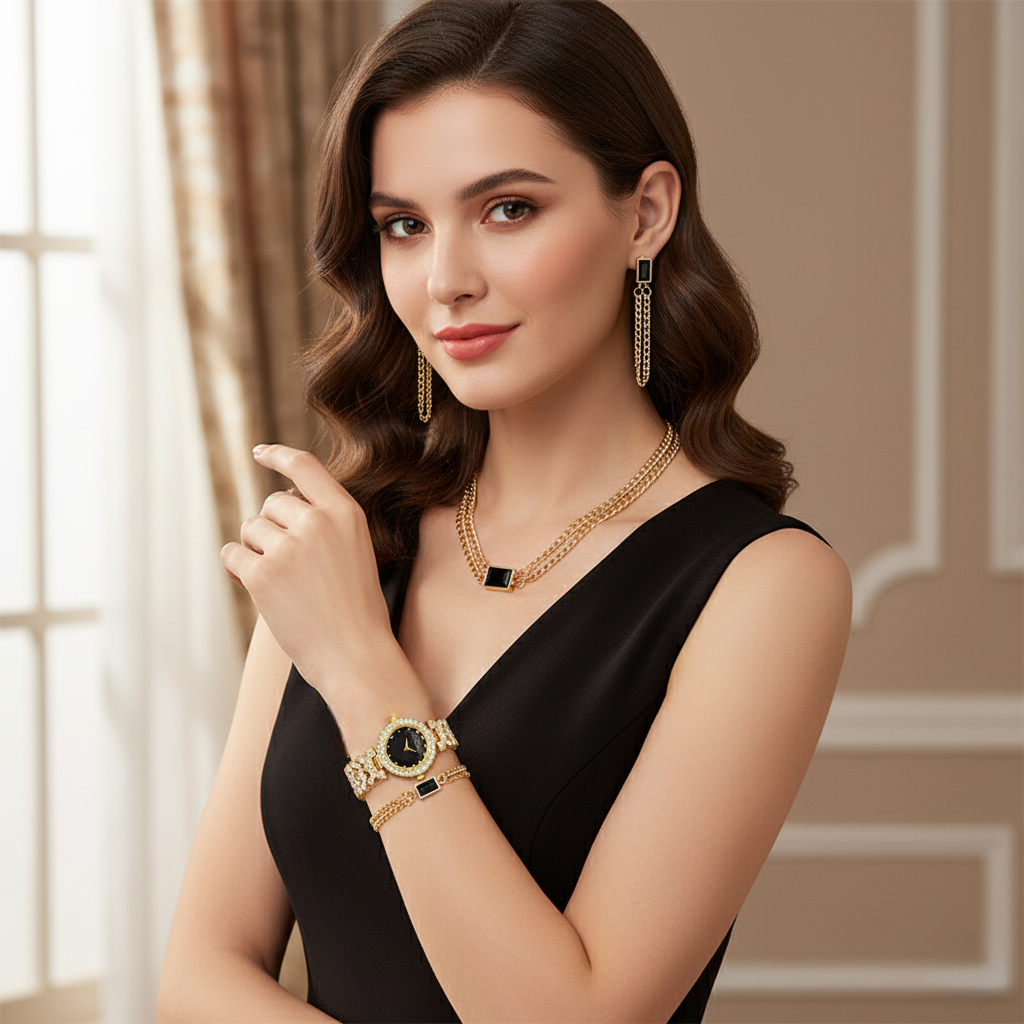 Sublimez votre style avec l’Ensemble Prestige Or & Noir