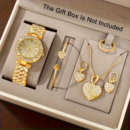 Luxoria™ – Ensemble Montre & Bijoux Dorés Éclat Royal BF